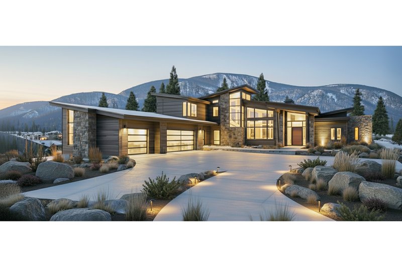 House Blueprint - Contemporary Exterior - Front Elevation Plan #892-40