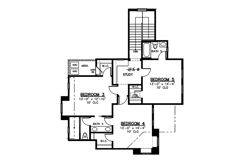 Home Plan - Floor Plan - Upper Floor for Mediterranean House Plan #1019-7 - 5 bed, 4.5 bath