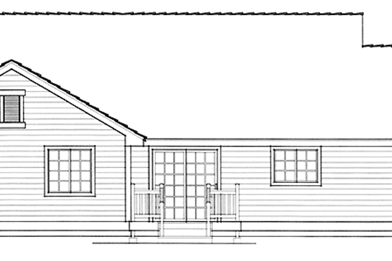 Home Plan - Exterior - Rear Elevation for Country House Plan #1037-50 - 3 bed, 2 bath