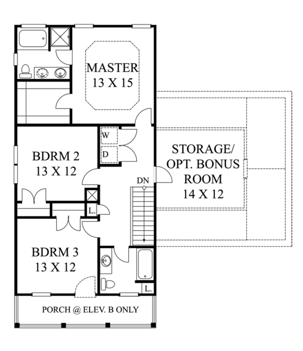 House Blueprint - Classical Floor Plan - Upper Floor Plan #1053-47