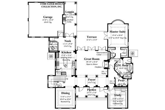 Floor Plan - Main Floor for European House Plan #930-332 - 5 bed, 3.5 bath
