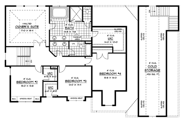 Dream House Plan - Traditional Floor Plan - Upper Floor Plan #51-674