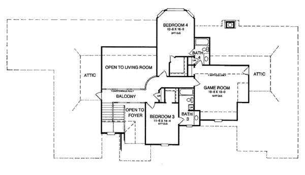 Home Plan - Traditional Floor Plan - Upper Floor Plan #952-98