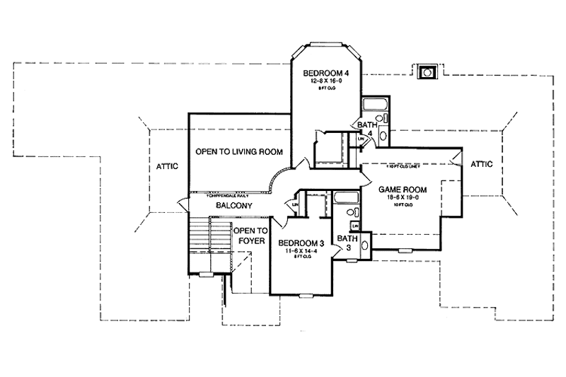 Dream House Plan - Floor Plan - Upper Floor for Traditional House Plan #952-98 - 4 bed, 4.5 bath