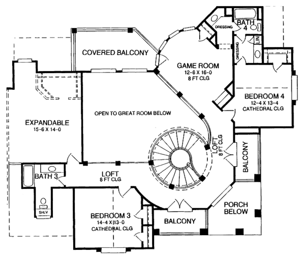 Dream House Plan - Classical Floor Plan - Upper Floor Plan #952-123