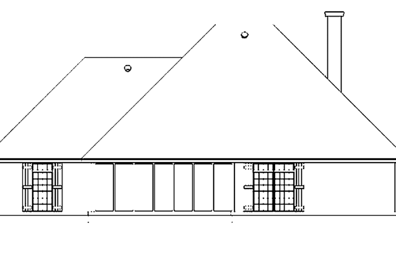 Home Plan - Exterior - Rear Elevation for Country House Plan #45-422 - 3 bed, 2.5 bath