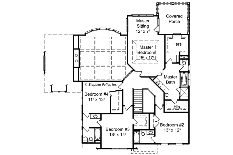 Home Plan - Floor Plan - Upper Floor for European House Plan #429-302 - 5 bed, 4 bath