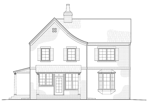 Exterior - Rear Elevation for Traditional House Plan #1042-10 - 3 bed, 2.5 bath