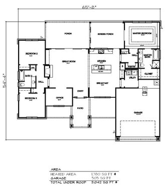 Floor Plan - Main Floor for Country House Plan #140-192 - 3 bed, 2 bath