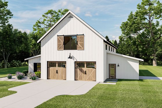 Exterior - Front Elevation for Barndominium House Plan #455-274 - 3 bed, 2 bath