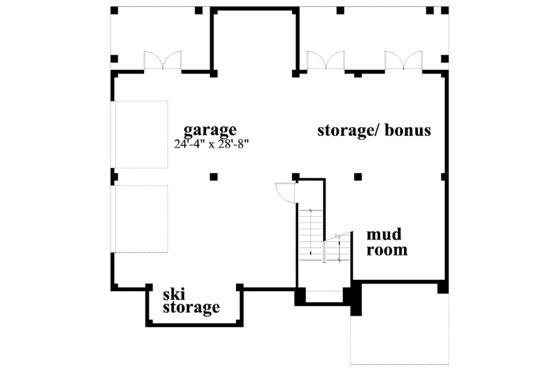 Floor Plan - Lower Floor for European House Plan #930-129 - 3 bed, 2.5 bath