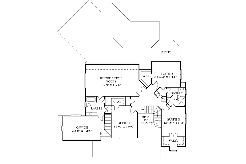 Dream House Plan - Floor Plan - Upper Floor for Traditional House Plan #453-141 - 4 bed, 3.5 bath