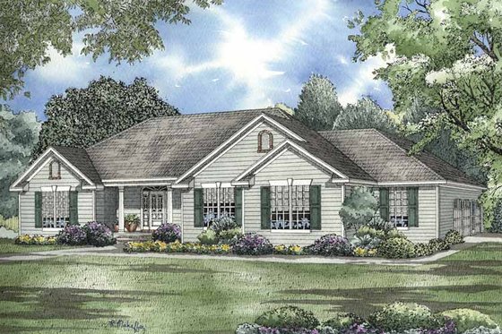 Exterior - Front Elevation 3 for Colonial House Plan #17-2954 - 3 bed, 2.5 bath