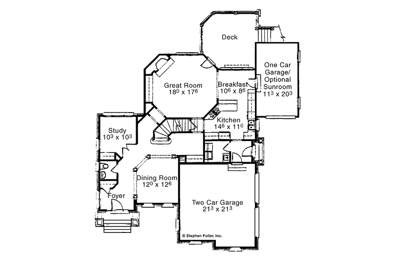 Architectural House Design - Floor Plan - Main Floor for Colonial House Plan #429-283 - 4 bed, 2.5 bath