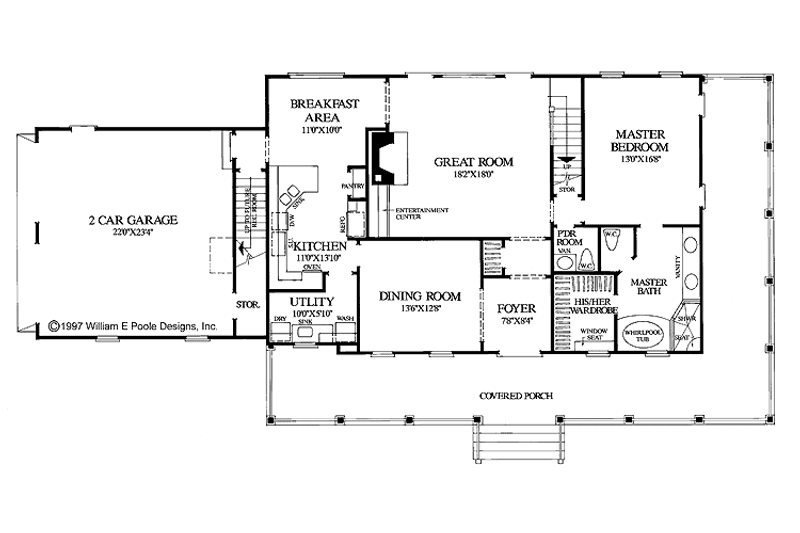 Home Plan - Floor Plan - Main Floor for Classical House Plan #137-297 - 3 bed, 2.5 bath
