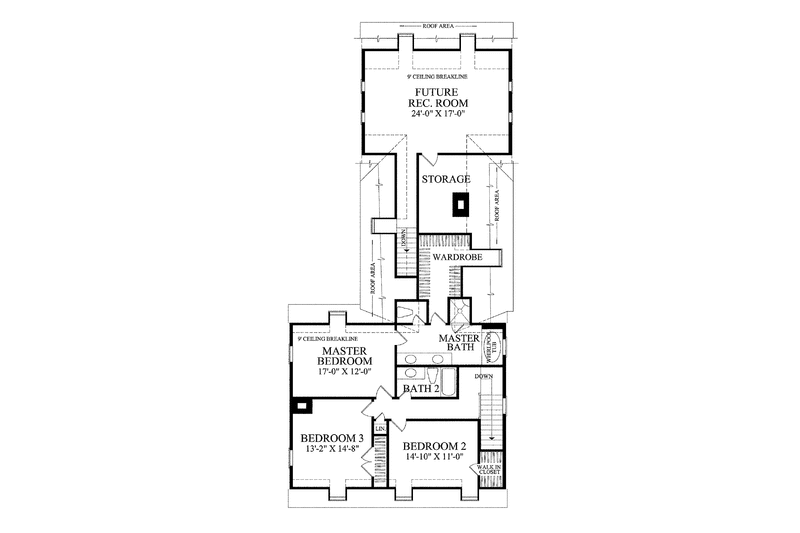 Dream House Plan - Floor Plan - Upper Floor for Colonial House Plan #137-346 - 3 bed, 2.5 bath