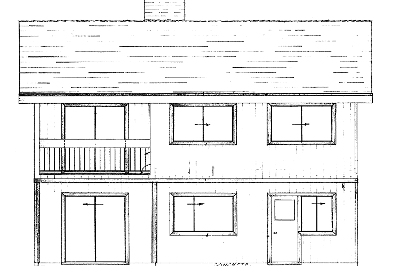 Home Plan - Exterior - Rear Elevation for Contemporary House Plan #47-667 - 3 bed, 1 bath