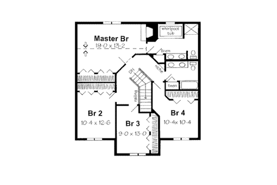 Floor Plan - Upper Floor for Traditional House Plan #312-604 - 4 bed, 2.5 bath