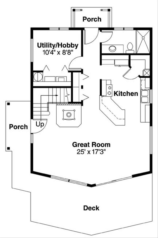 Architectural House Design - Cabin Floor Plan - Main Floor Plan #124-510