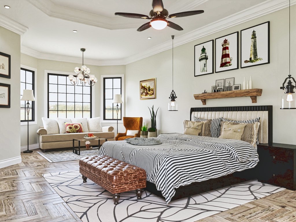 Interior - Master Bedroom for Craftsman House Plan #54-721 - 5 bed, 4 bath