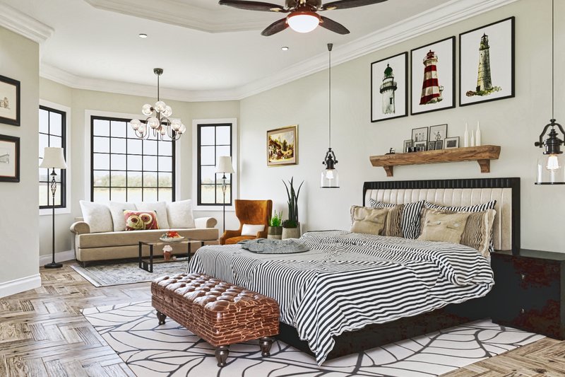 House Plan Design - Interior - Master Bedroom for Craftsman House Plan #54-721 - 5 bed, 4 bath