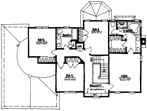 House Blueprint - Colonial Floor Plan - Upper Floor Plan #328-211