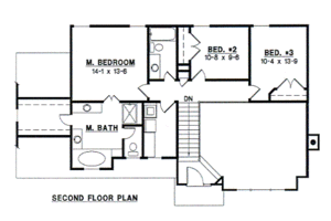 Floor Plan - Upper Floor for Traditional House Plan #67-152 - 3 bed, 2 bath