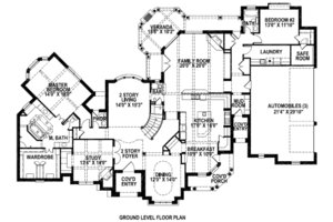Floor Plan - Main Floor for European House Plan #141-218 - 4 bed, 4.5 bath