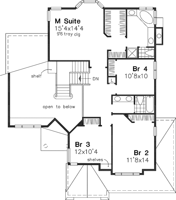 Architectural House Design - Country Floor Plan - Upper Floor Plan #320-645