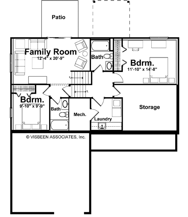 Architectural House Design - Craftsman Floor Plan - Lower Floor Plan #928-138