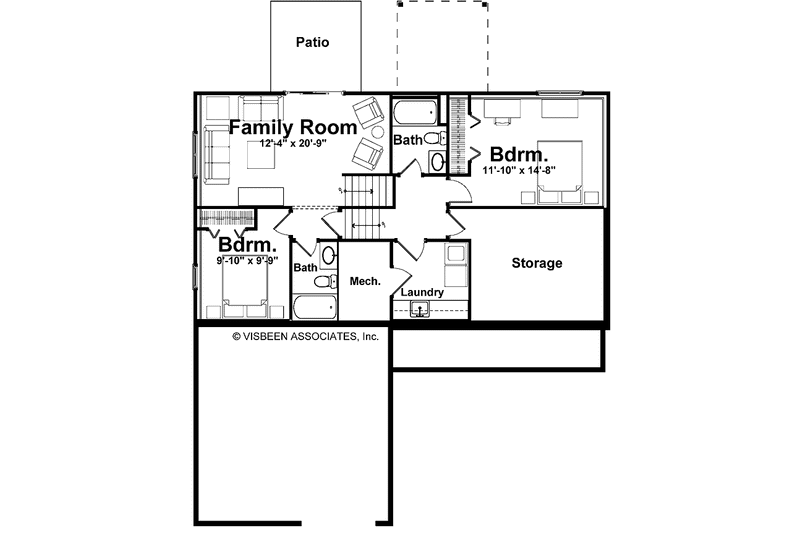 Home Plan - Floor Plan - Lower Floor for Craftsman House Plan #928-138 - 4 bed, 3 bath