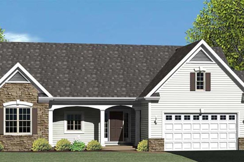 Home Plan - Exterior - Front Elevation 3 for Ranch House Plan #1010-70 - 3 bed, 2 bath