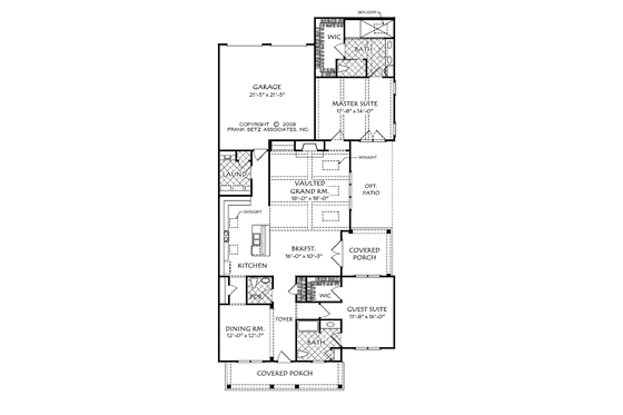 Floor Plan - Main Floor for Colonial House Plan #927-512 - 2 bed, 2.5 bath