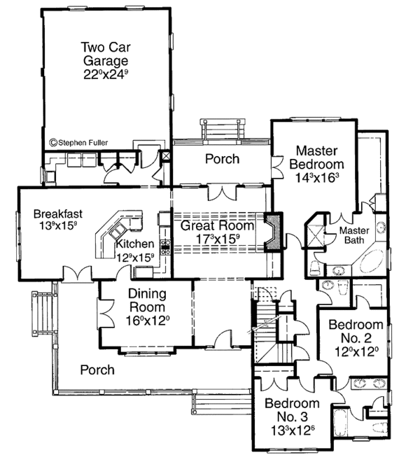 House Design - Ranch Floor Plan - Main Floor Plan #429-208