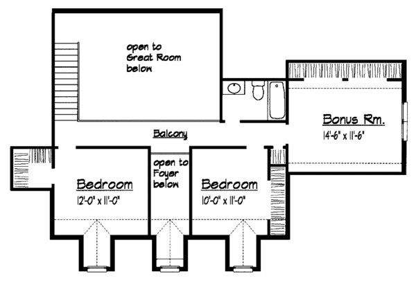 House Design - Country Floor Plan - Upper Floor Plan #1051-19