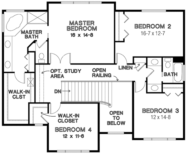 House Plan Design - European Floor Plan - Upper Floor Plan #966-68