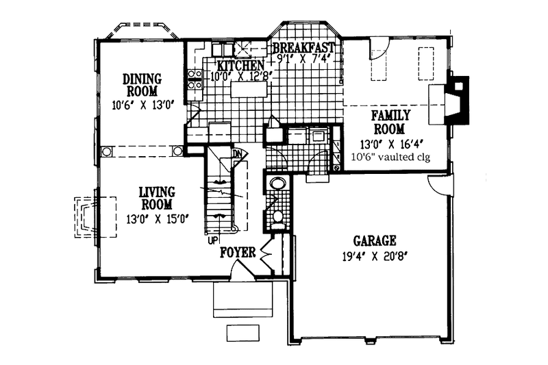 Home Plan - Floor Plan - Main Floor for Country House Plan #953-16 - 3 bed, 2.5 bath