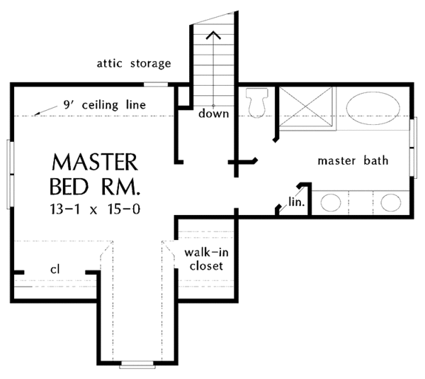 Home Plan - Classical Floor Plan - Upper Floor Plan #929-334