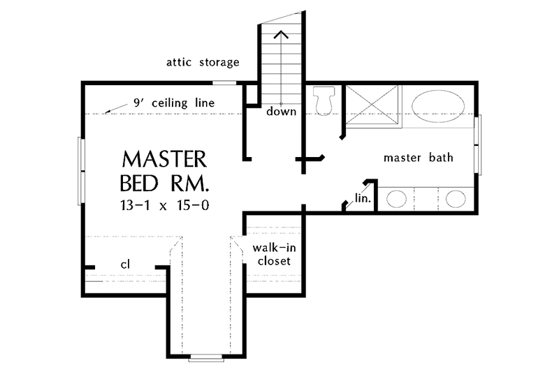Home Plan - Floor Plan - Upper Floor for Classical House Plan #929-334 - 3 bed, 2 bath
