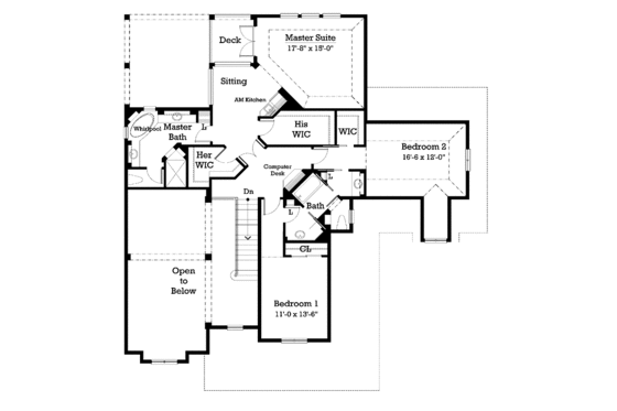 Floor Plan - Upper Floor for Victorian House Plan #930-203 - 3 bed, 2.5 bath