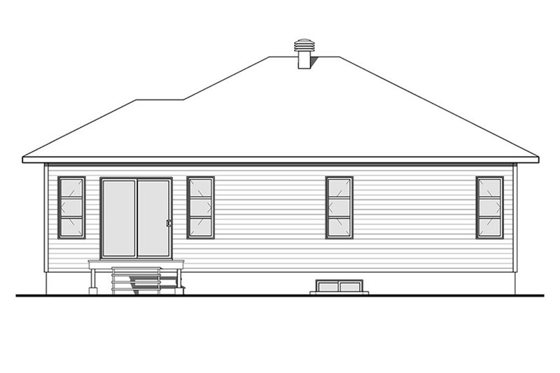 Dream House Plan - Exterior - Rear Elevation for Ranch House Plan #23-2620 - 2 bed, 1 bath