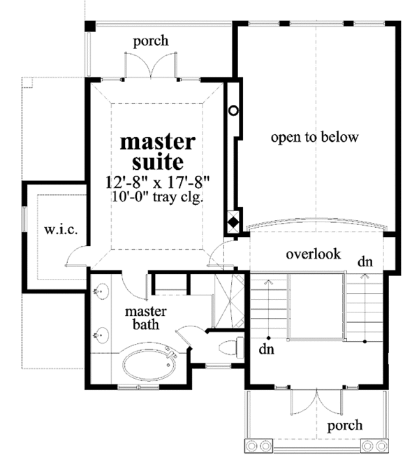 Traditional Floor Plan - Upper Floor Plan #930-117
