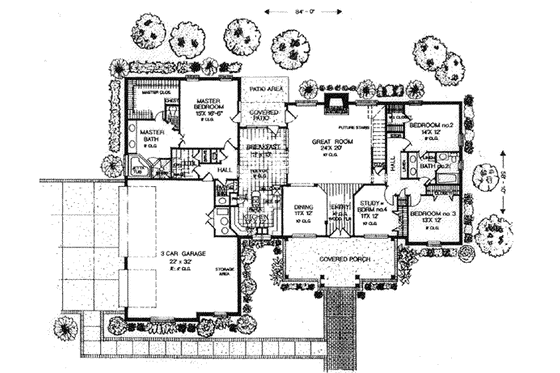 Floor Plan - Main Floor for Colonial House Plan #310-539 - 3 bed, 2.5 bath