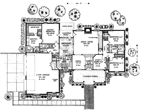 Colonial Floor Plan - Main Floor Plan #310-539