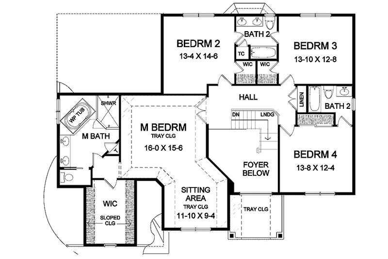 Home Plan - Floor Plan - Upper Floor for Traditional House Plan #328-388 - 4 bed, 3.5 bath