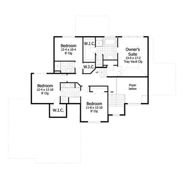 House Plan Design - Colonial Floor Plan - Upper Floor Plan #51-1111