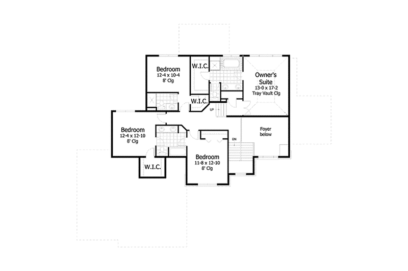 Home Plan - Floor Plan - Upper Floor for Colonial House Plan #51-1111 - 4 bed, 3.5 bath