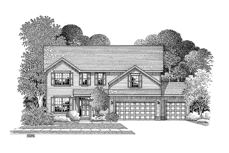 Dream House Plan - Colonial Exterior - Front Elevation Plan #999-89