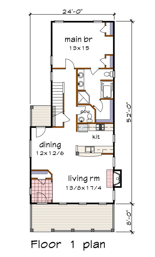 House Blueprint - Craftsman Floor Plan - Main Floor Plan #79-303