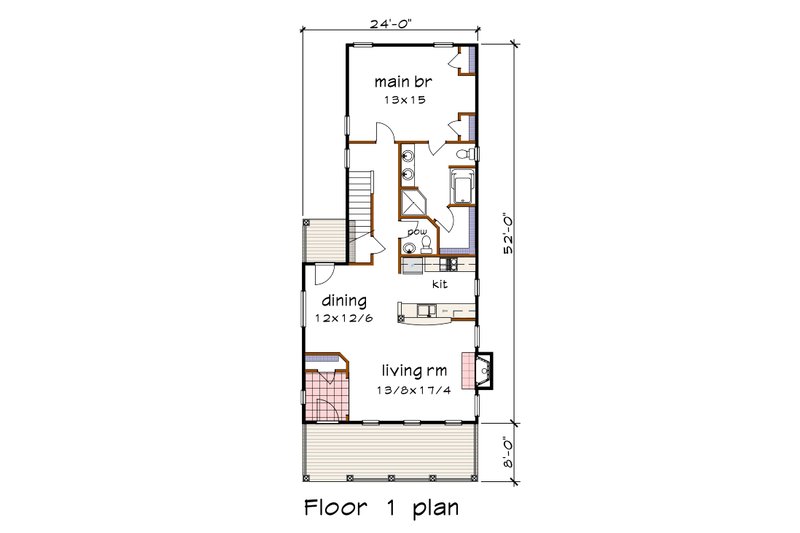 Dream House Plan - Floor Plan - Main Floor for Craftsman House Plan #79-303 - 3 bed, 2.5 bath
